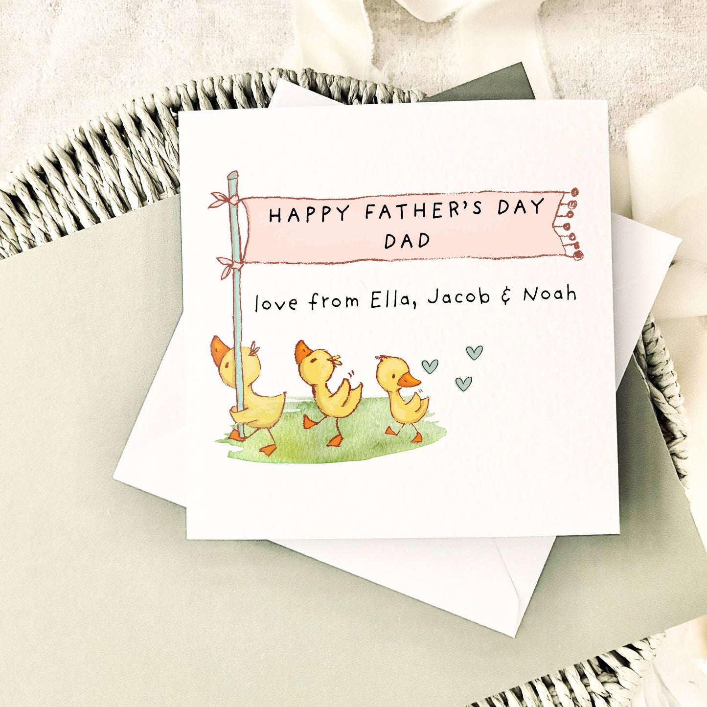 Father's Day Card | Personalised Little Ducks