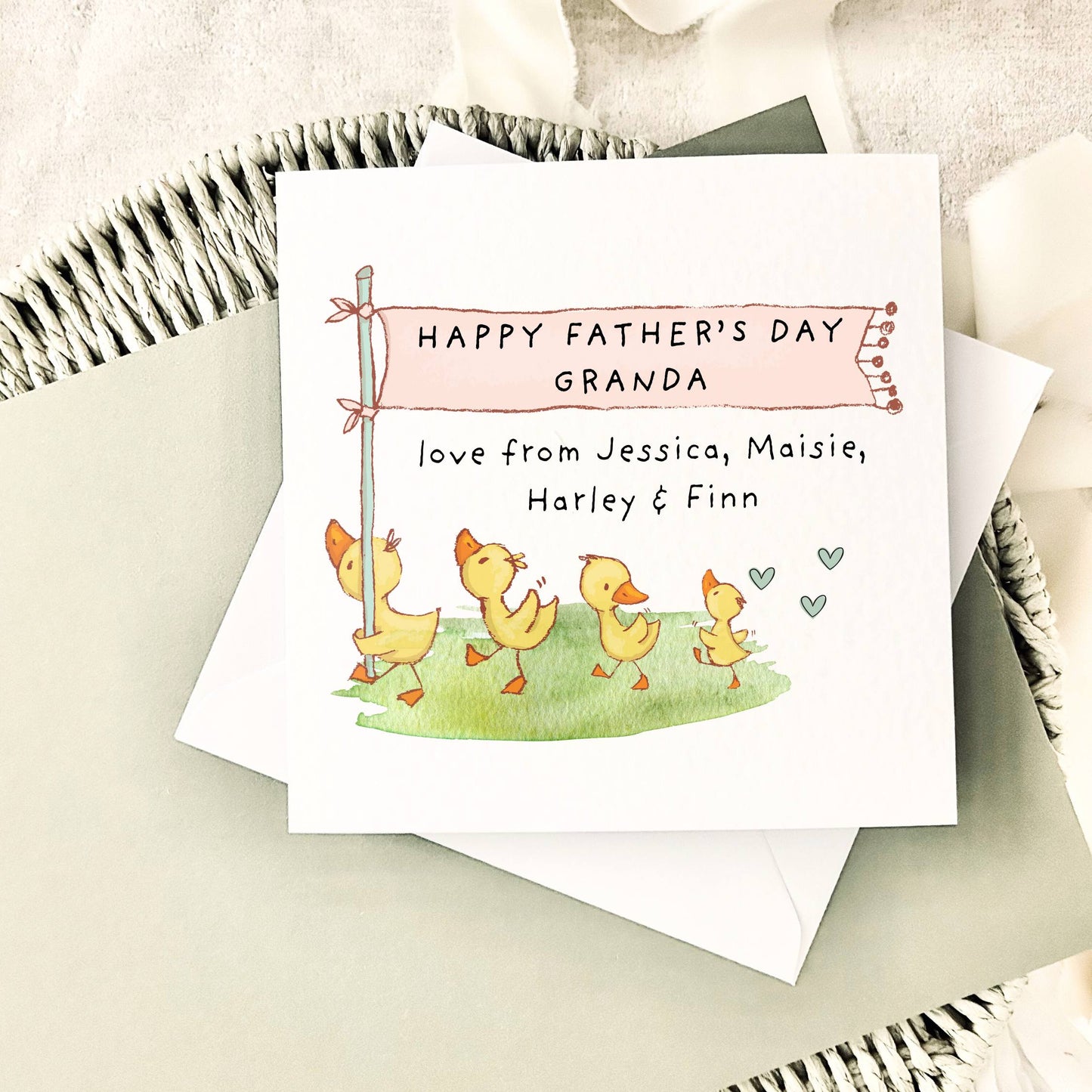 Father's Day Card | Personalised Little Ducks