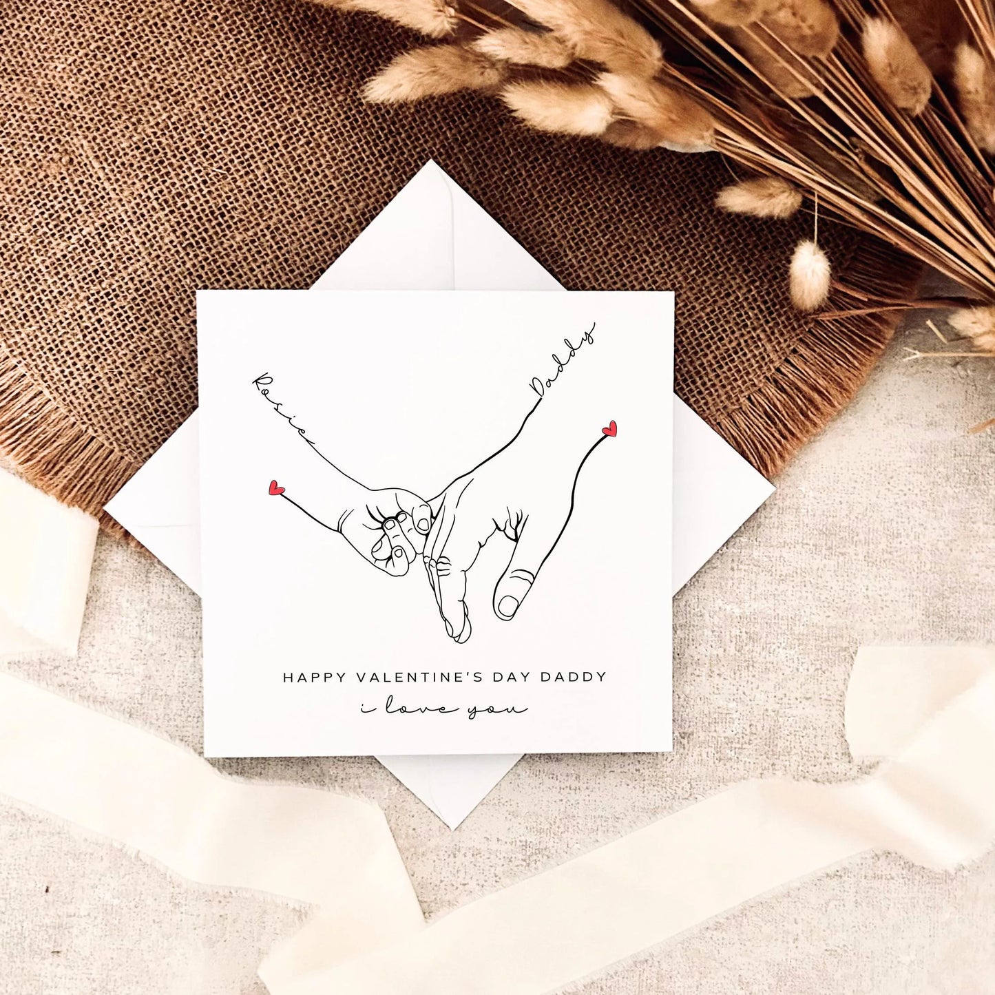 Valentine's Day Card for Dad | Hand & Name Print