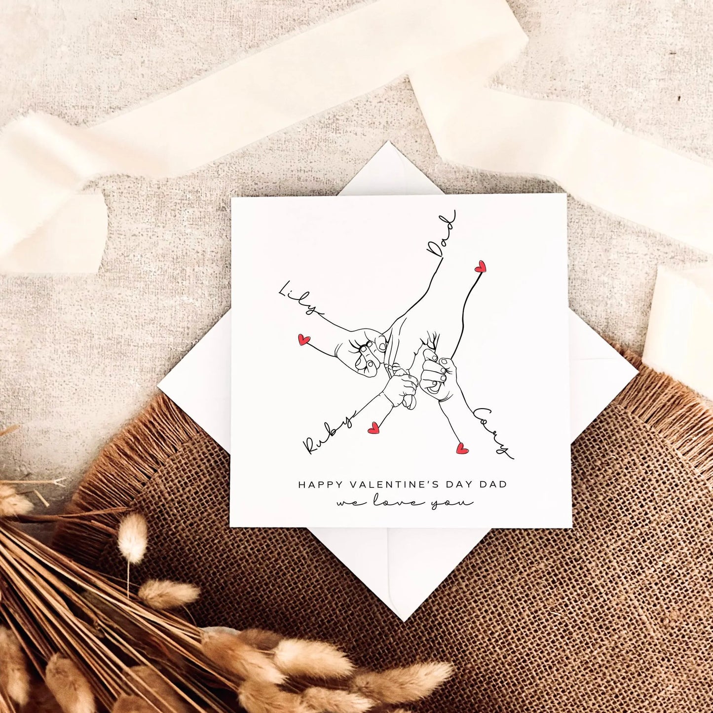 Valentine's Day Card for Dad | Hand & Name Print