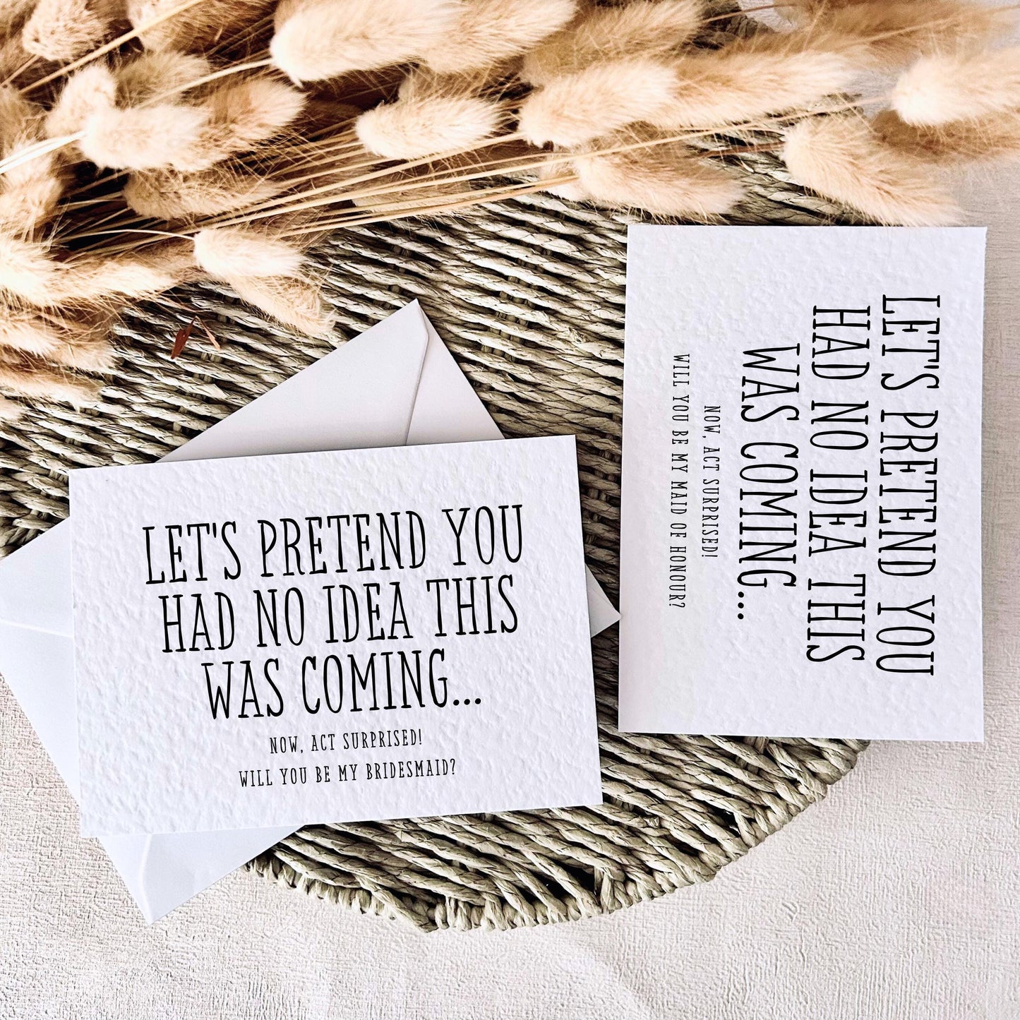 Let's Pretend Act Surprised | Bridal Party Proposal | A6 Postcard