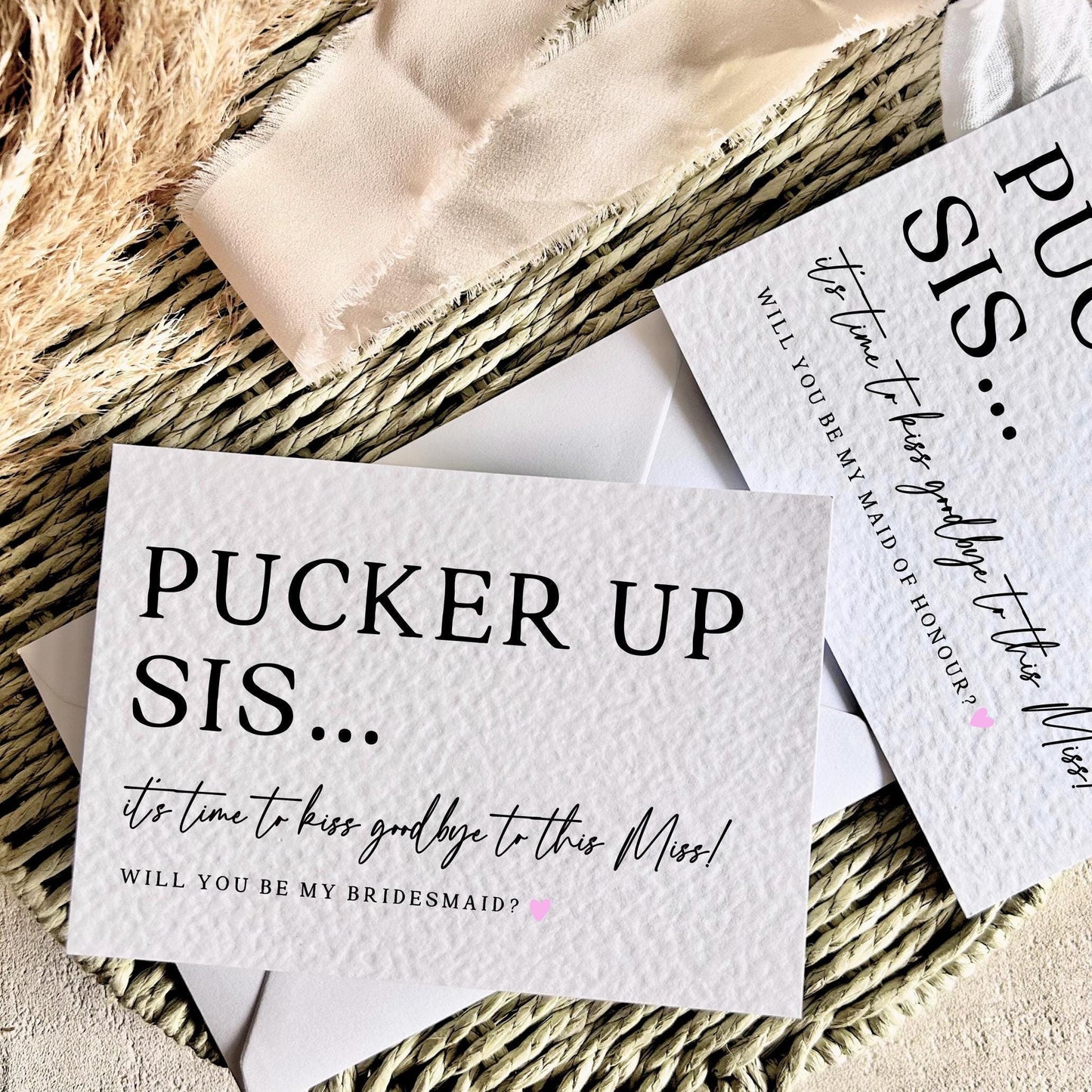 Pucker Up Sis | Bridal Party Proposal | A6 Postcard
