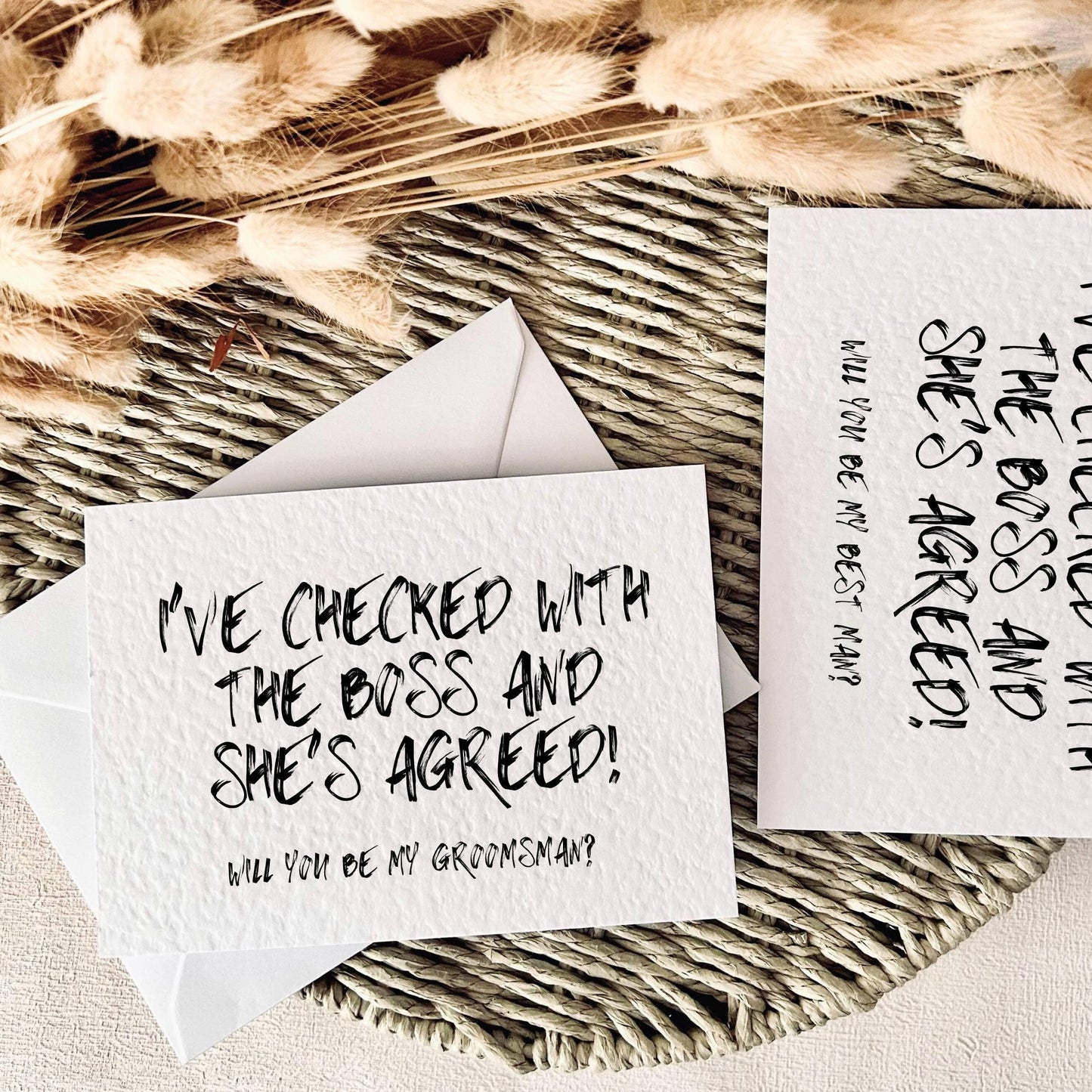Proposal Card for Groomsman, Best Man or Custom Grooms Party Role - Personalised Options | Checked with Boss