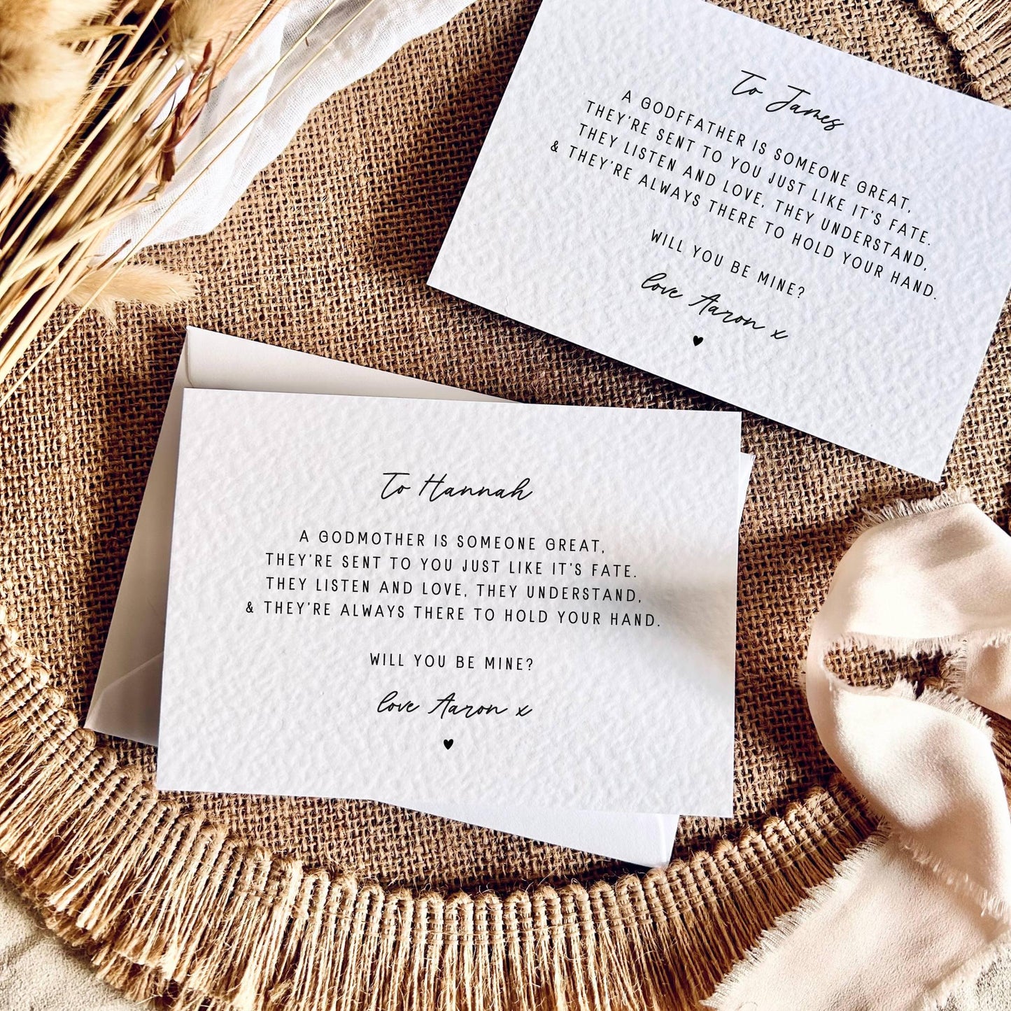 Godparent Proposal Poem Card - Personalised Sentimental Keepsake For Godmother or Godfather