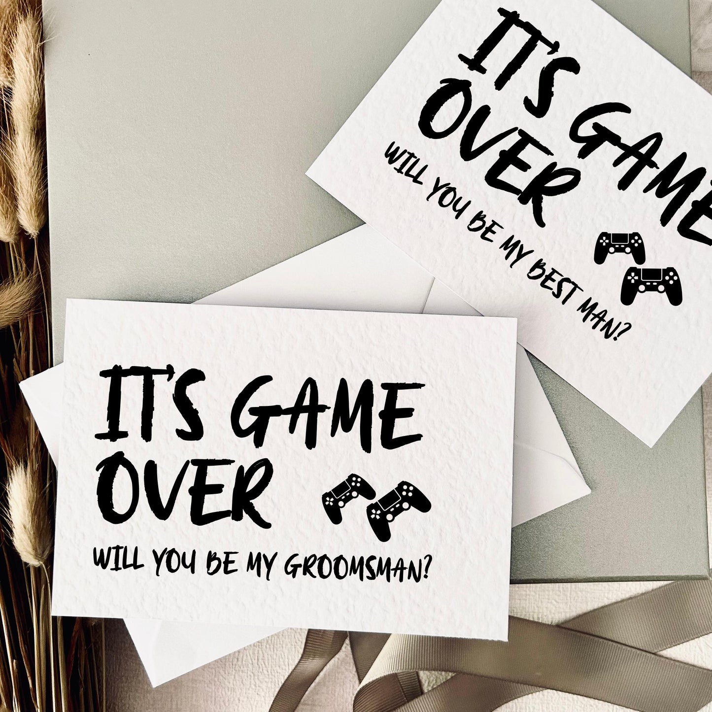 It's Game Over | Grooms Party Proposal | A6 Postcard