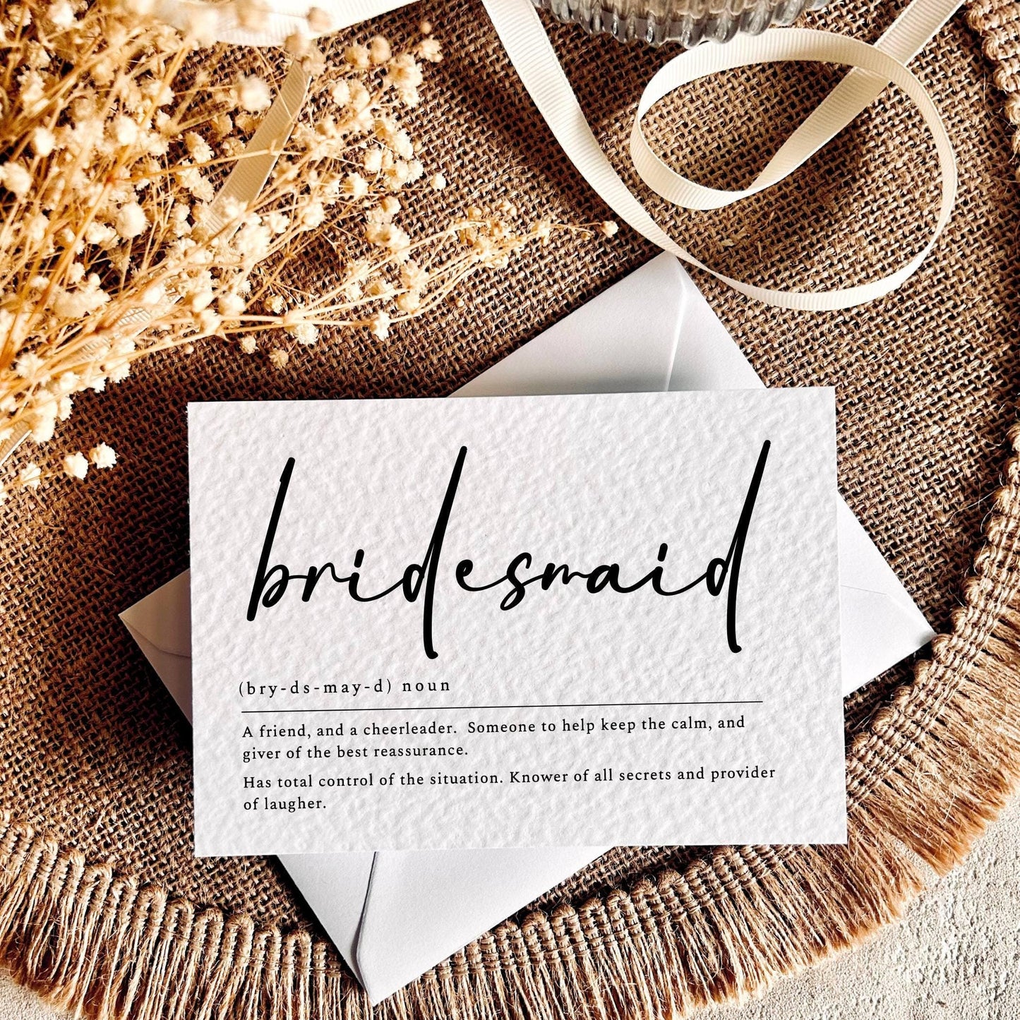 Bridesmaid Definition #2 | Bridal Party Proposal | A6 Postcard