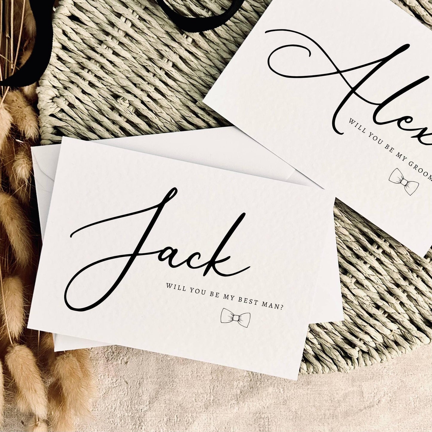 Best Man, Groomsman or Usher Proposal Card - Personalised Wedding Party Gift with Custom Role Options | Bow Tie