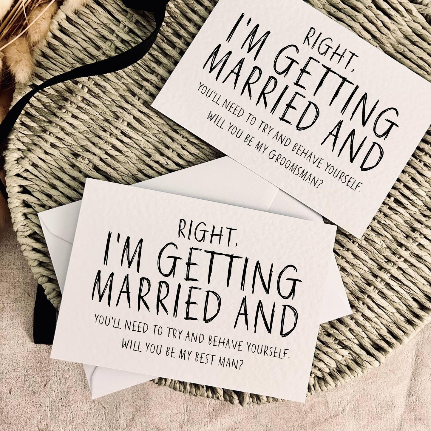 Try & Behave | Grooms Party Proposal | A6 Postcard