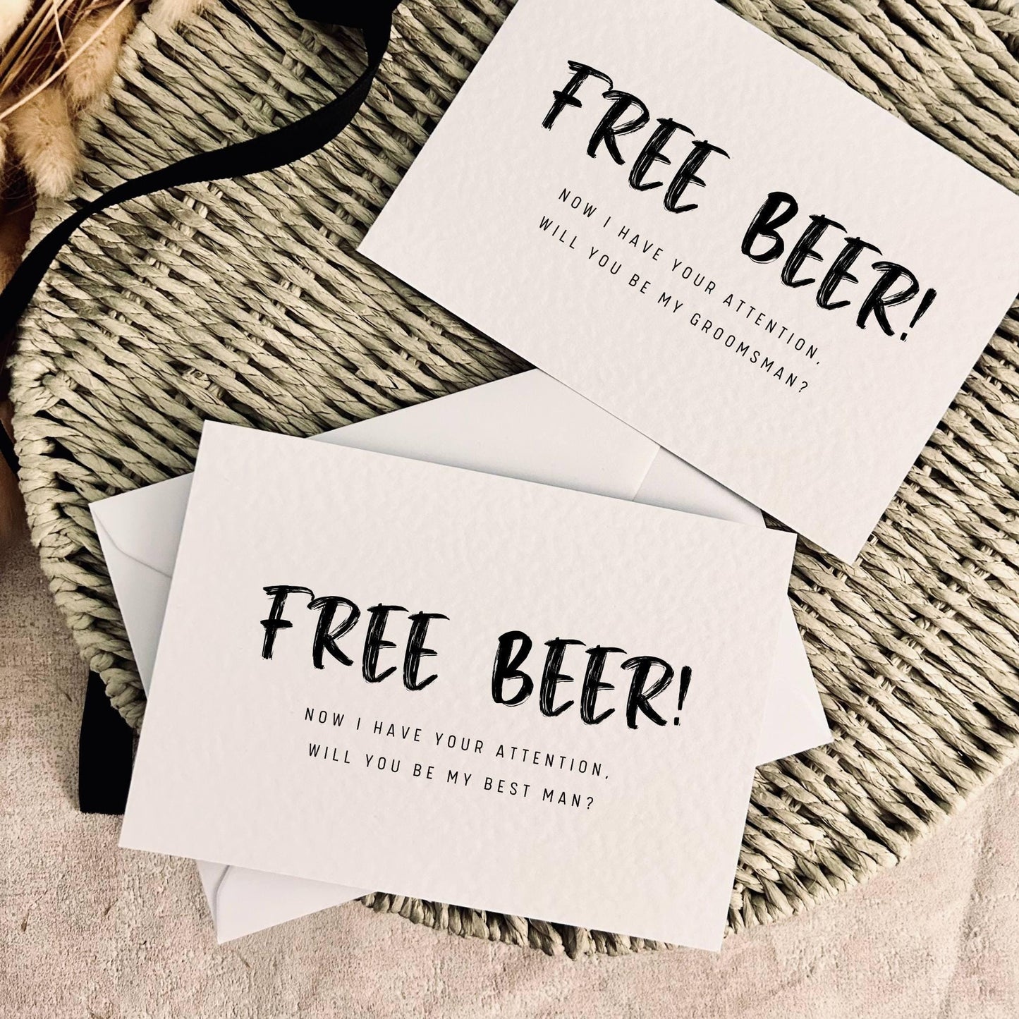 Proposal Card for Groomsman, Best Man or Custom Grooms Party Role - Personalised Options | Free Beer