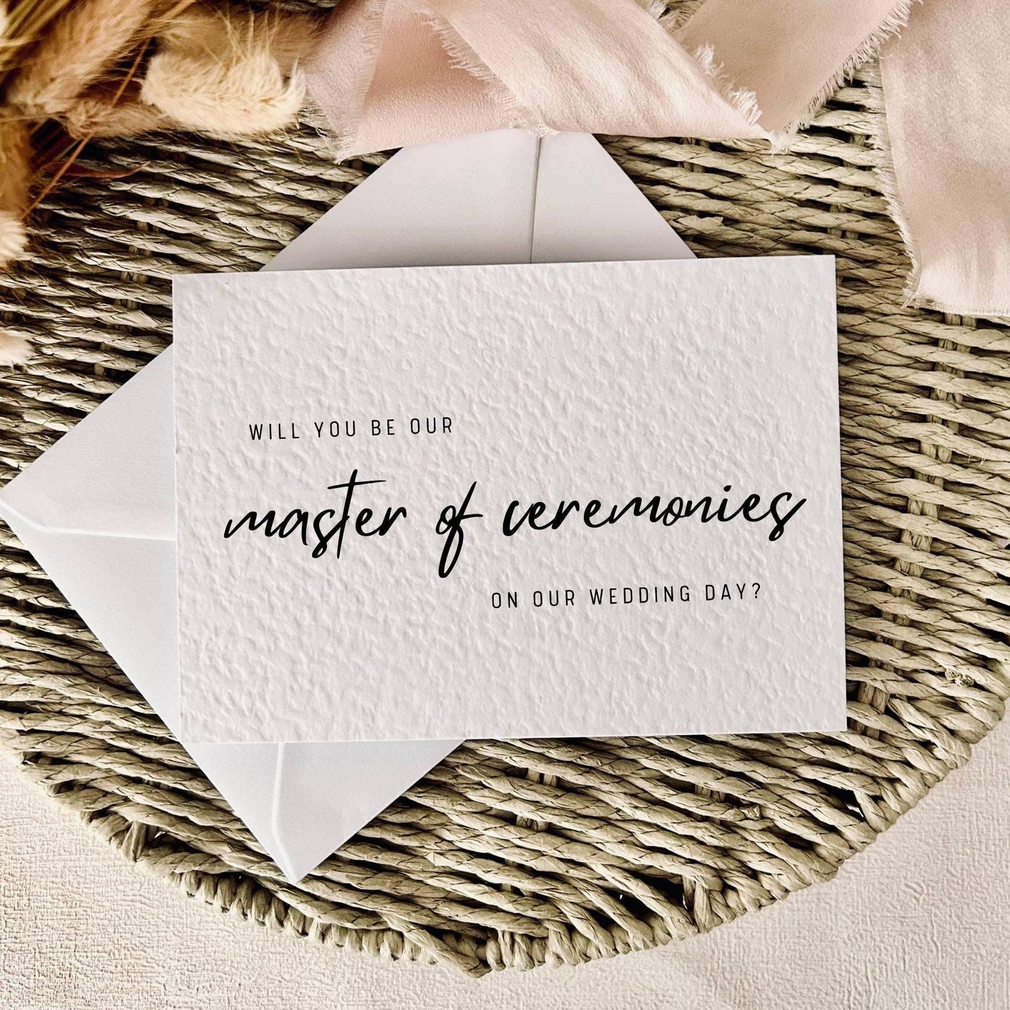 Master of Ceremonies Proposal Card - Will You Be Our MC Wedding Day Keepsake - Personalised & Custom Options