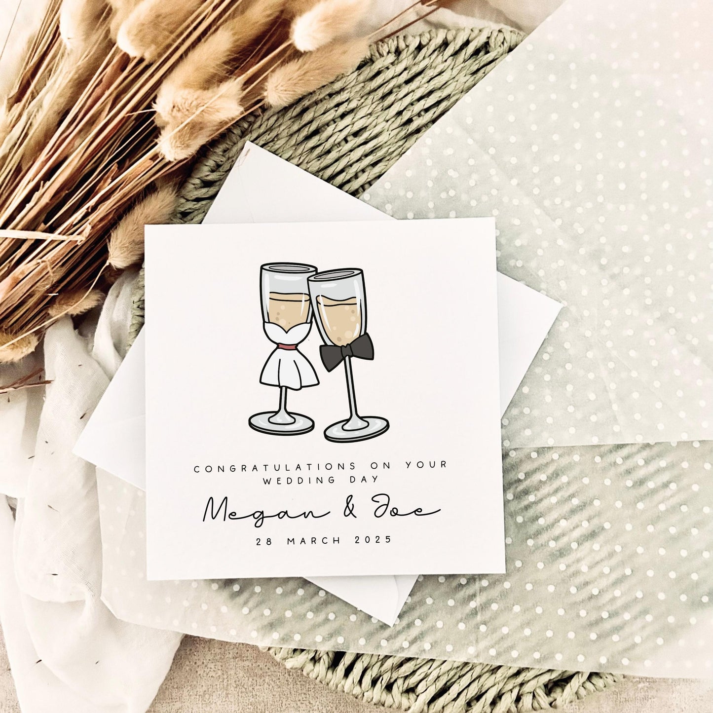 Customised Wedding Card for Couple - Personalised Mr & Mrs Greeting Card - Anniversary/Engagement Gift