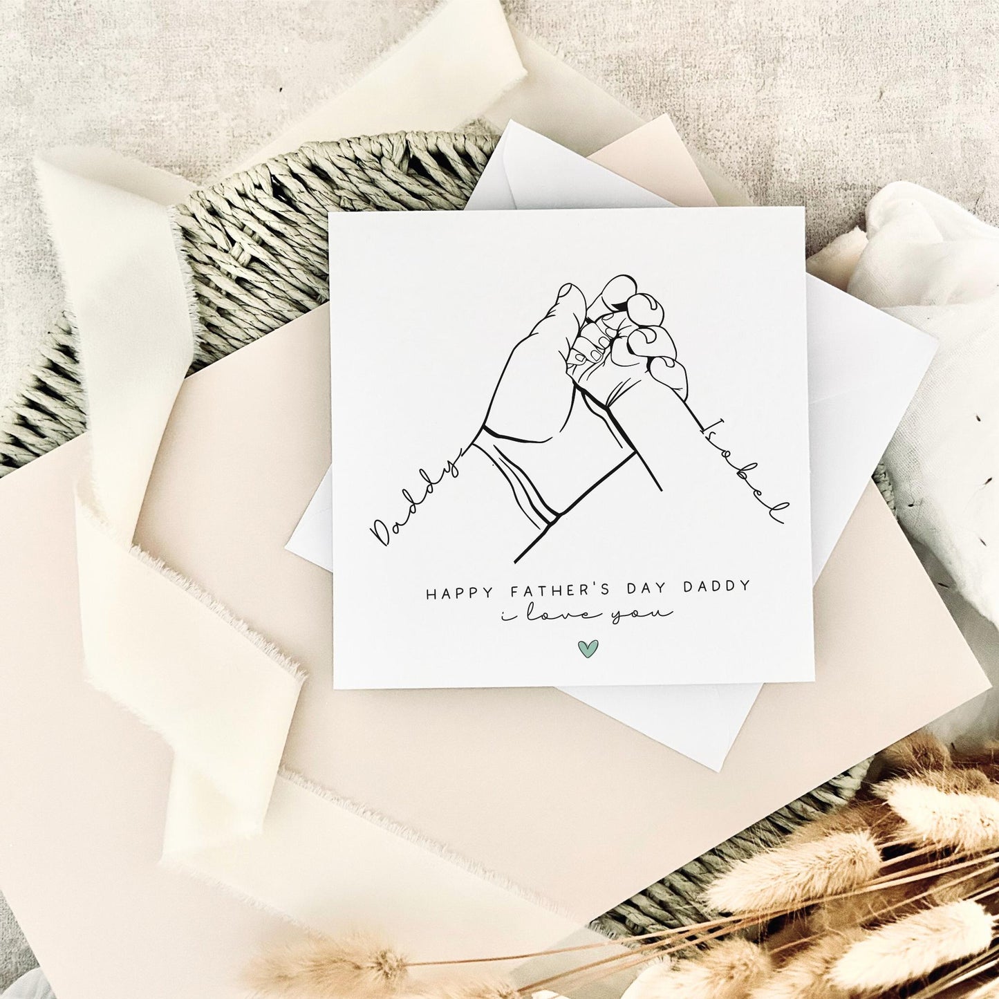First Father's Day Card | Personalised Holding Hands