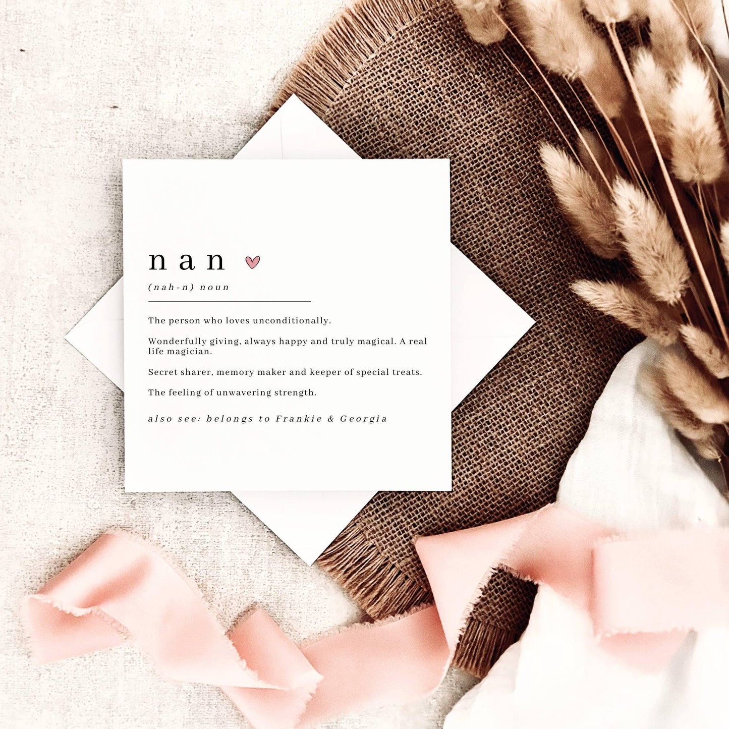 Mother's Day Card For Nanny | Personalised Definition Print
