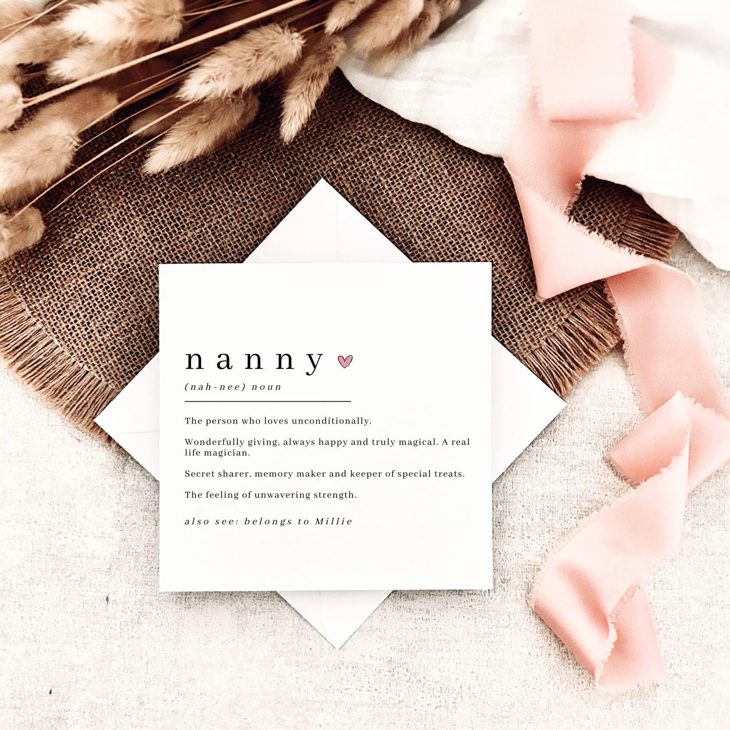 Mother's Day Card For Nanny | Personalised Definition Print