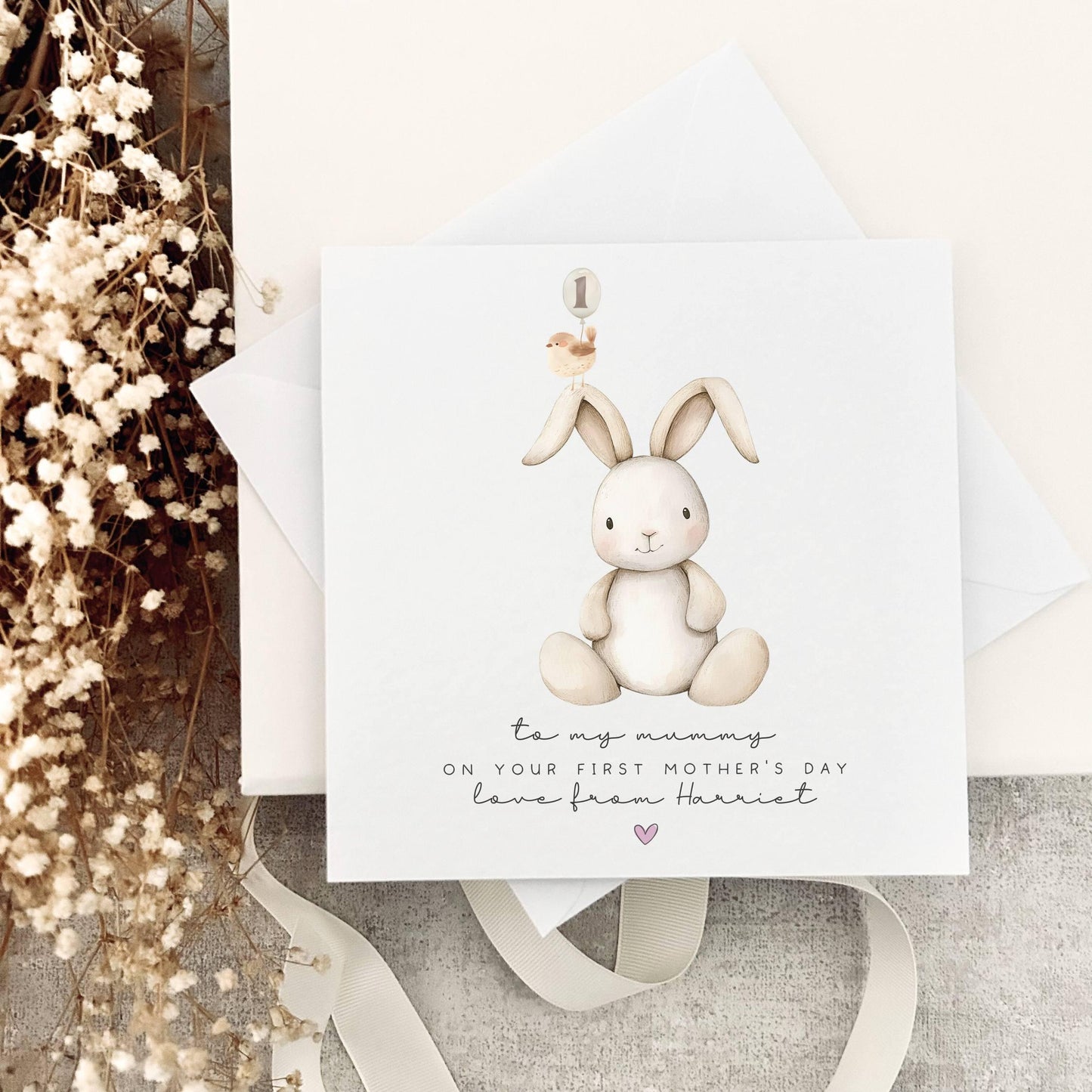 First Mother's Day Card | Personalised Little Bunny
