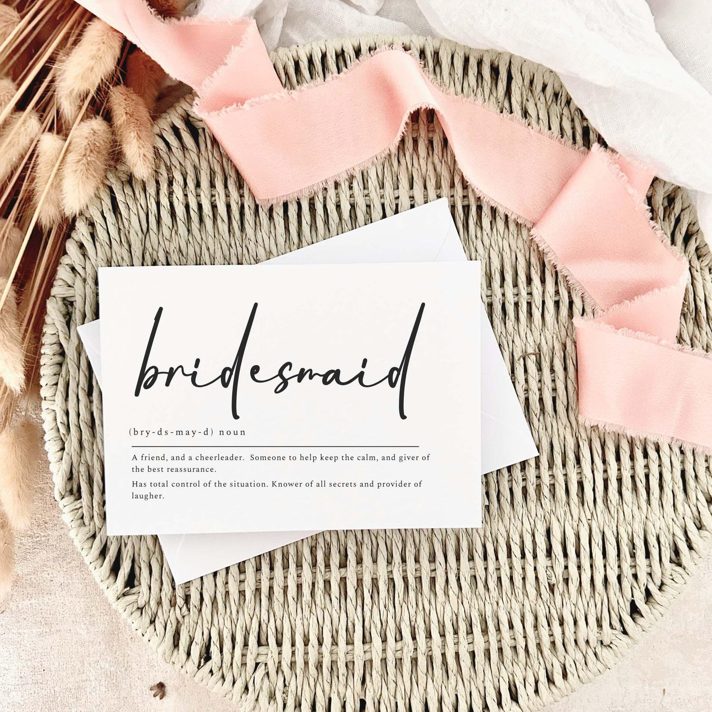 Bridesmaid Proposal - Personalised Card Options for Bridal Party Role - Bridesmaid Definition