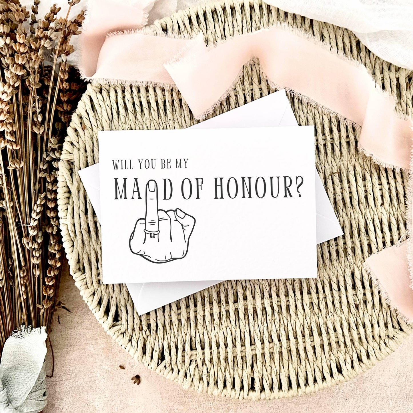 Maid of Honour Proposal Card - Bridal Party Favour Wedding Invite - Custom & Personalised Options