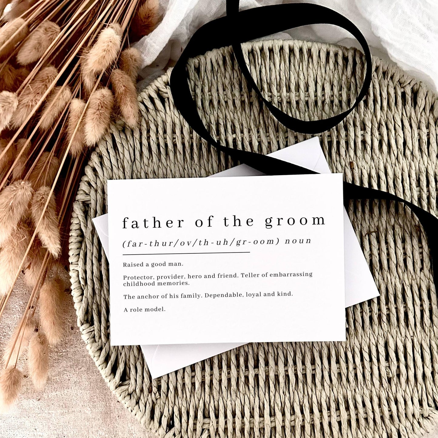 Father of the Groom Definition Postcard - Wedding Keepsake Postcard for Dad - Thank You Gift - Custom Options