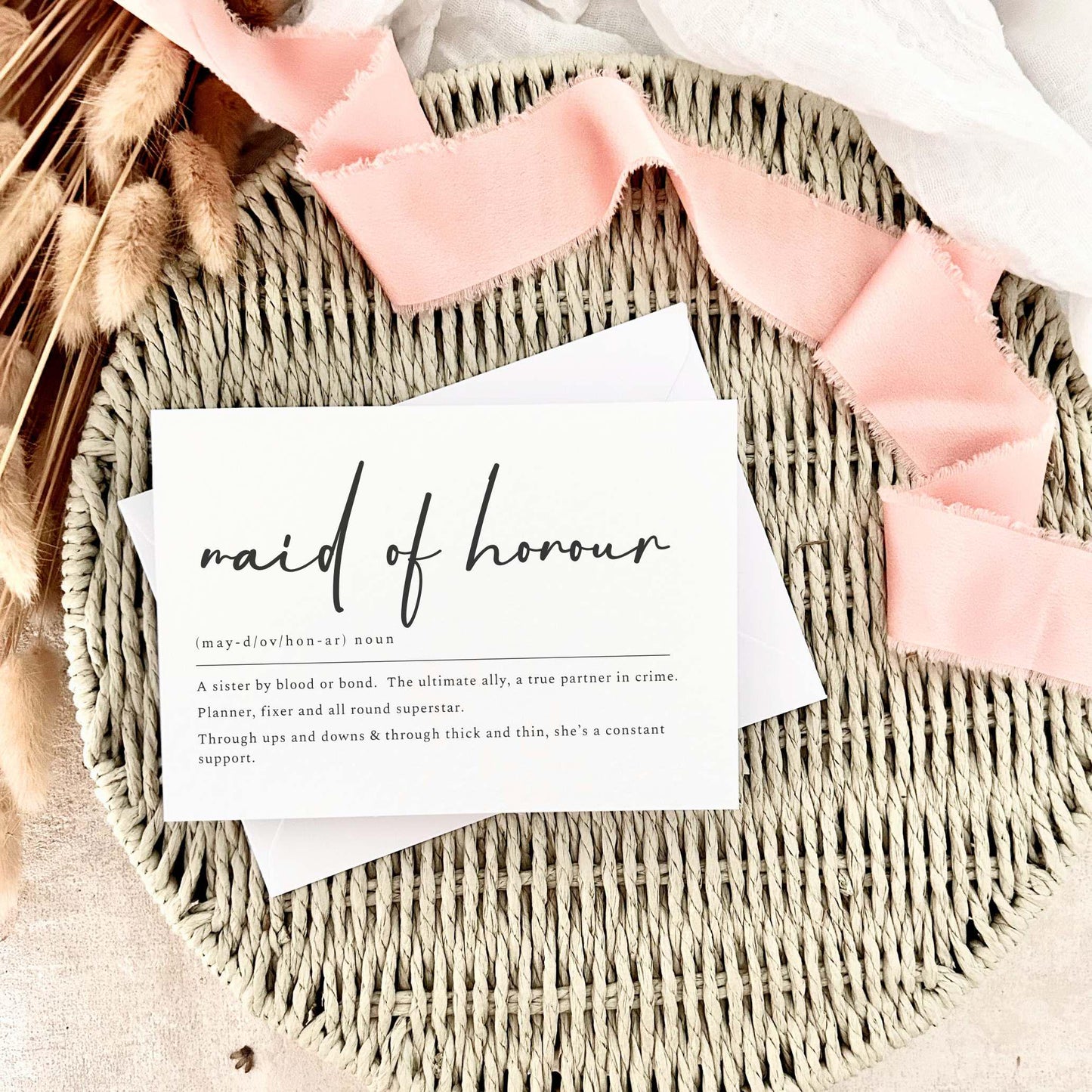 Maid of Honour Proposal Card - Will You Be My... Bridal Party Keepsake - Personalised Wedding Role Invite