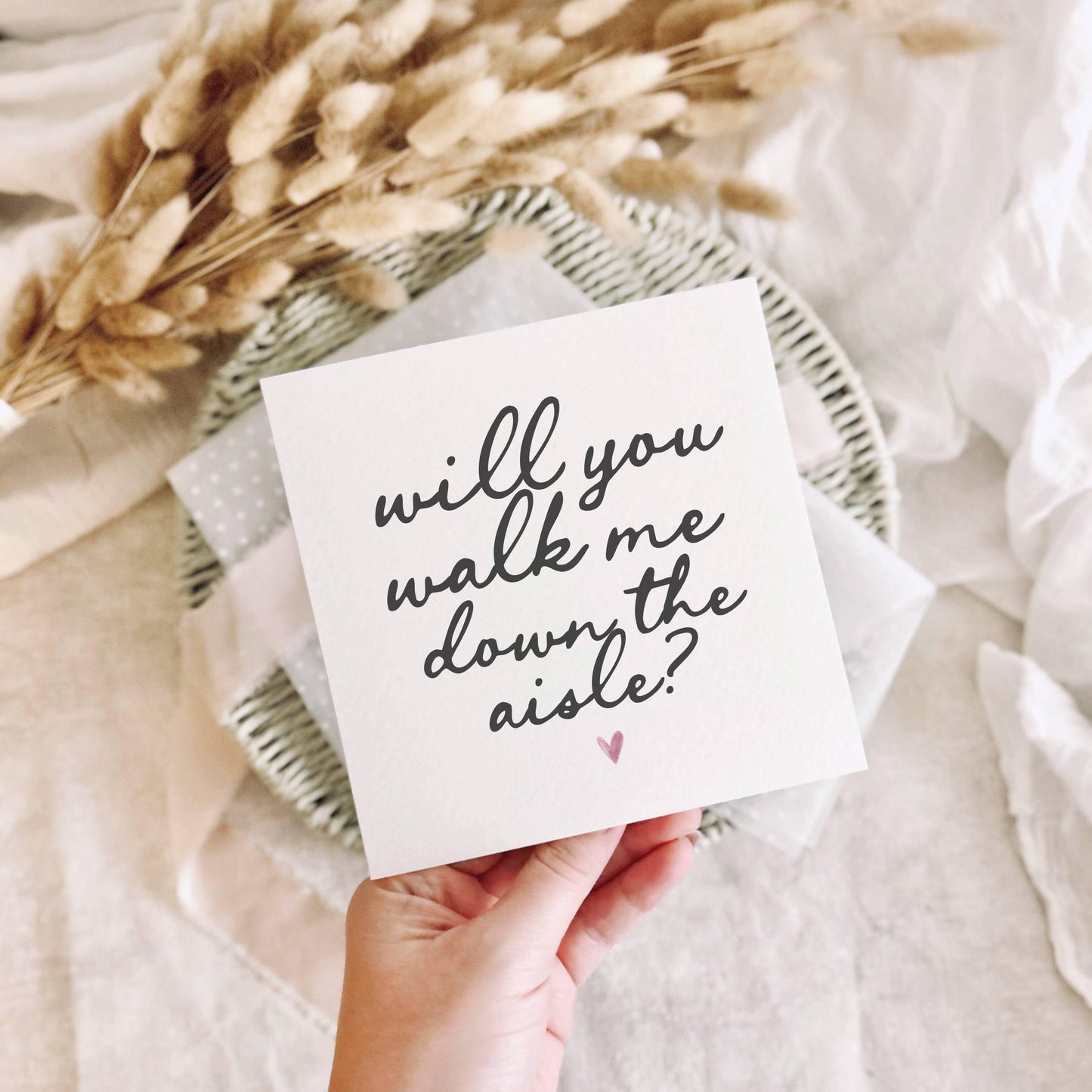 Will You Walk Me Down The Aisle Greeting Card - Give Me Away Wedding Day Special Keepsake Proposal for Bridal Party