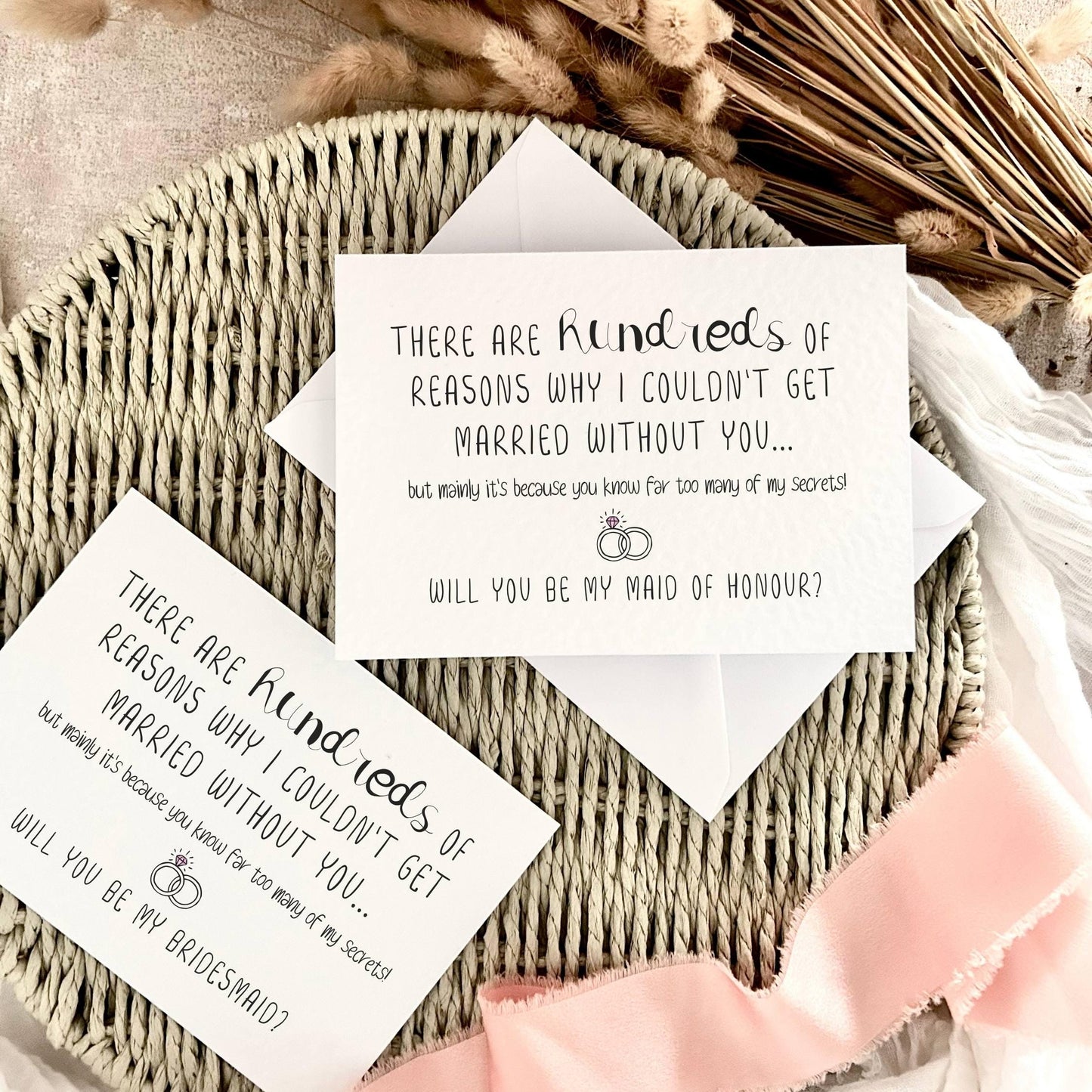 Proposal Card for Bridesmaid, Maid of Honour or Custom Bridal Party Role - Personalised Options | Too Many Secrets