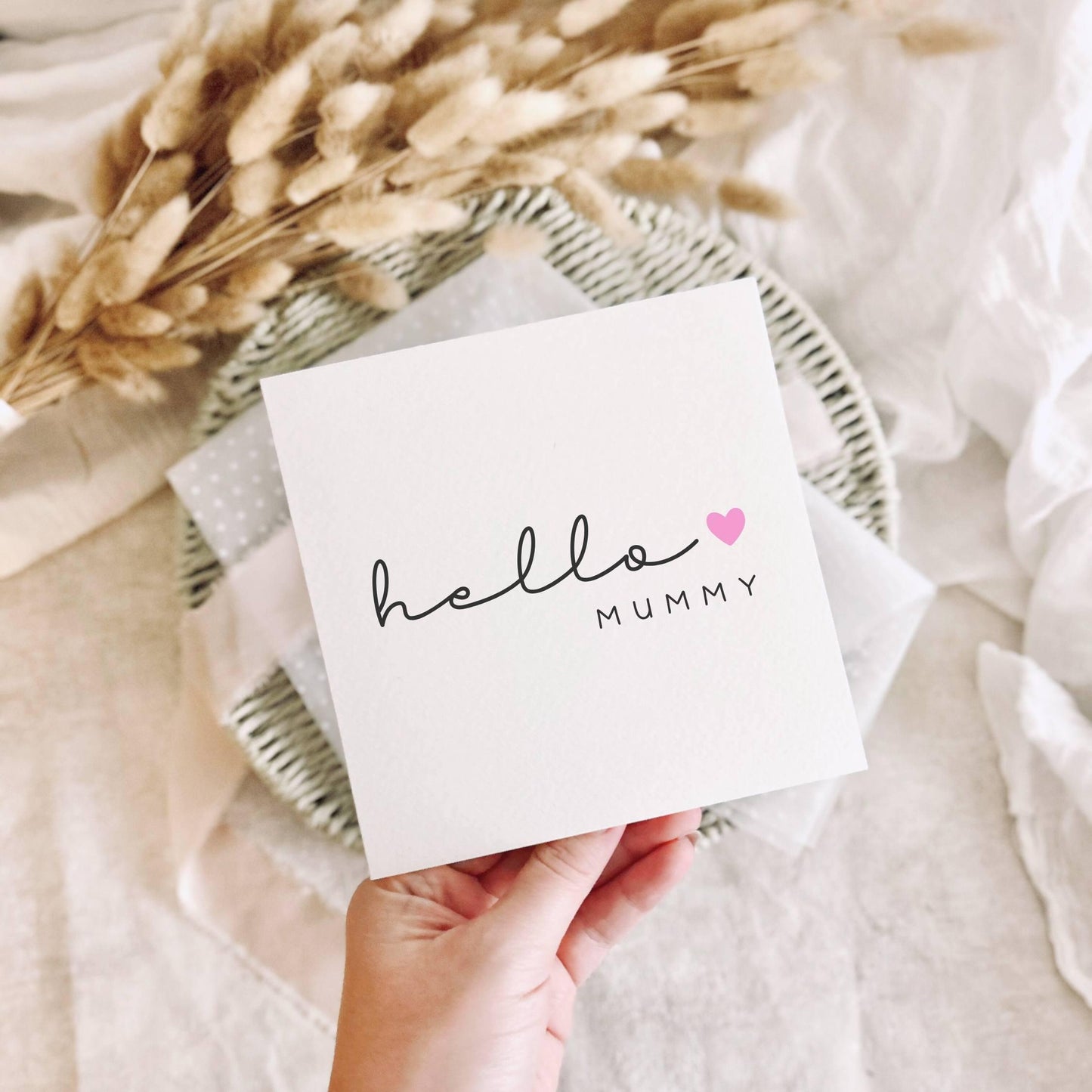Greeting Card for New Mum - Hello Mummy New Baby Keepsake - Personalised Card from Newborn