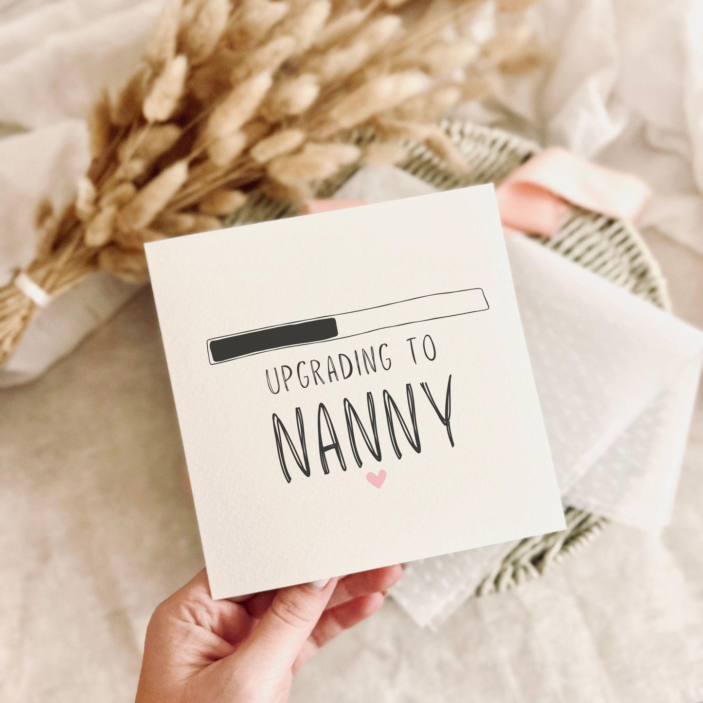 Nan-to-be Greeting Card - Upgrading to Nanny Baby Annoucement for Pregnancy Reveal