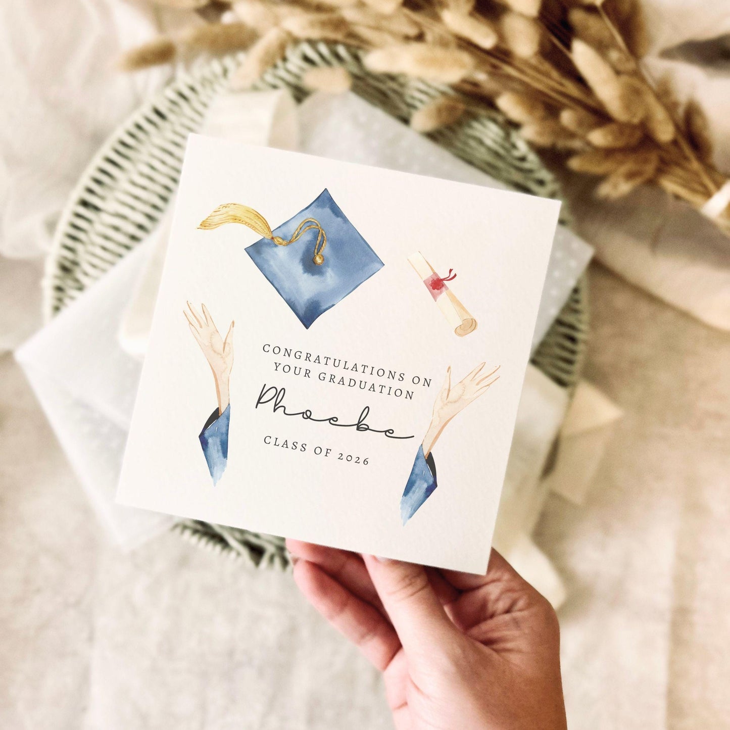 Graduation Greeting Card - Personalised Keepsake for University Leaver, Well Done Graduating, Student School Leaver Gift