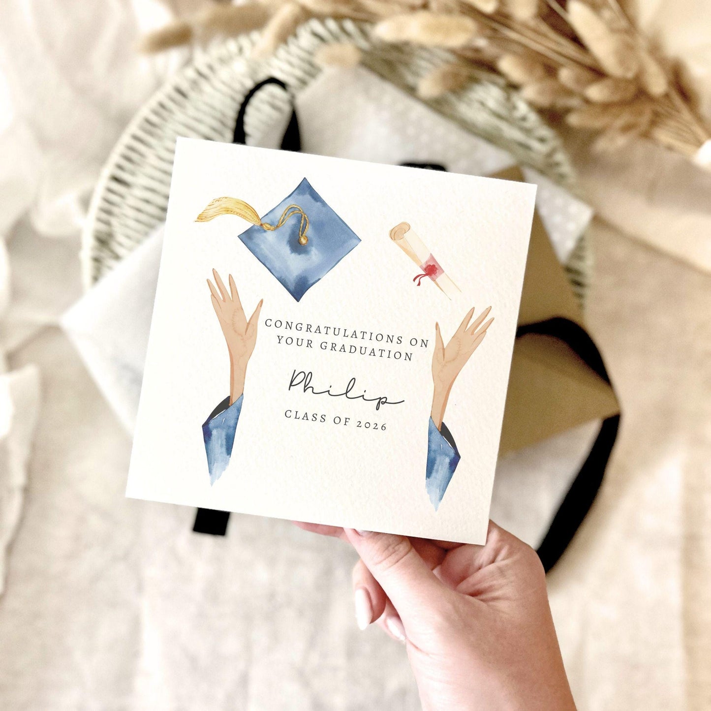 Graduation Greeting Card - Personalised Keepsake for Graduate University Leaver, Well Done Passing Exams, Student School Leaver Gift