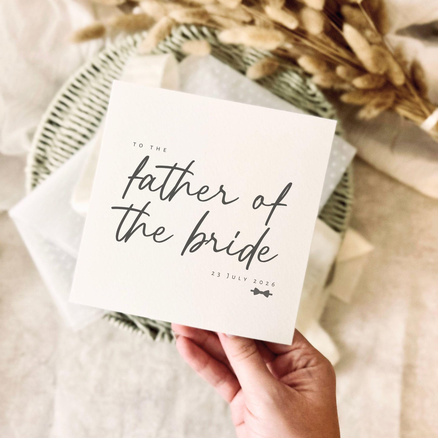 Father of the Bride Card - Wedding Day Thank You Card for Brides Dad - Personalised Keepsake