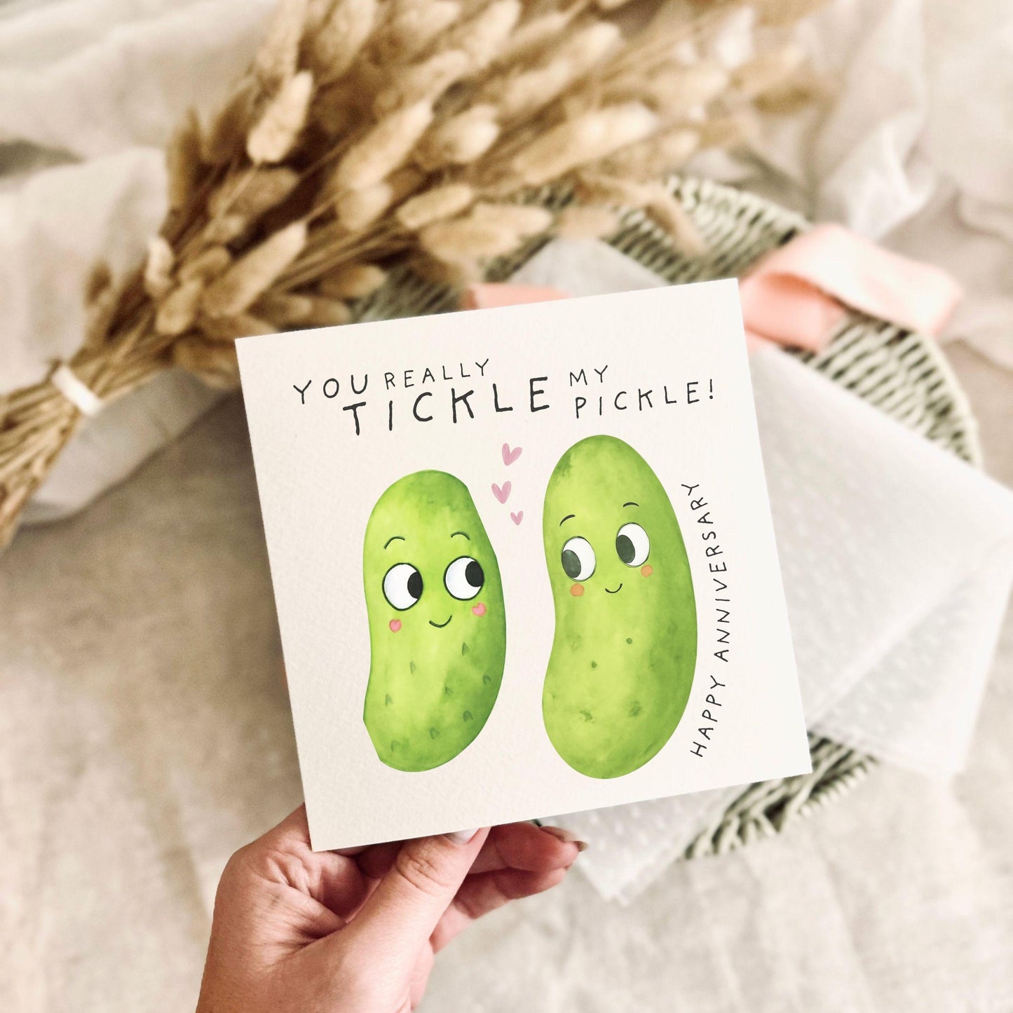 Anniversary Card for Partner - Funny Tickle My Pickle Design - Personalisation Available