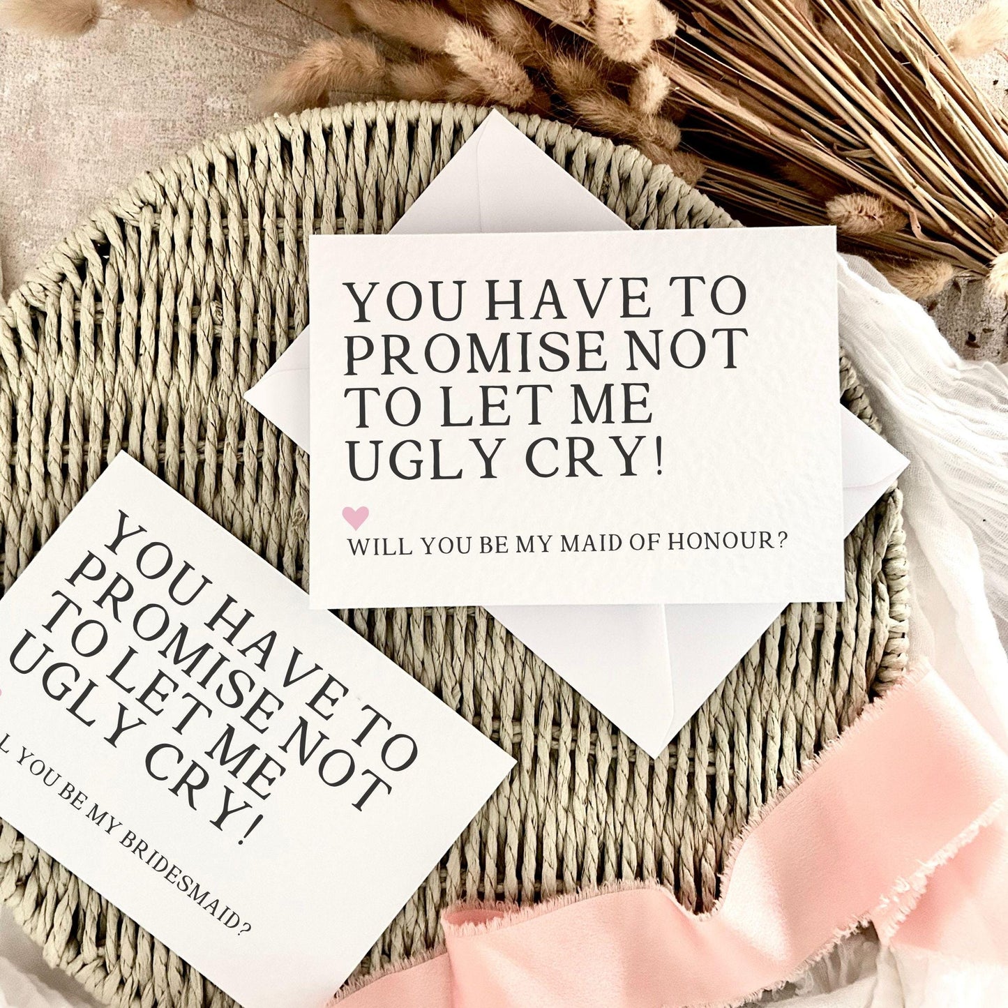 Bridal Party Wedding Favour - Bridesmaid Proposal Card, Maid of Honour Gift - Personalised Options | Ugly Cry