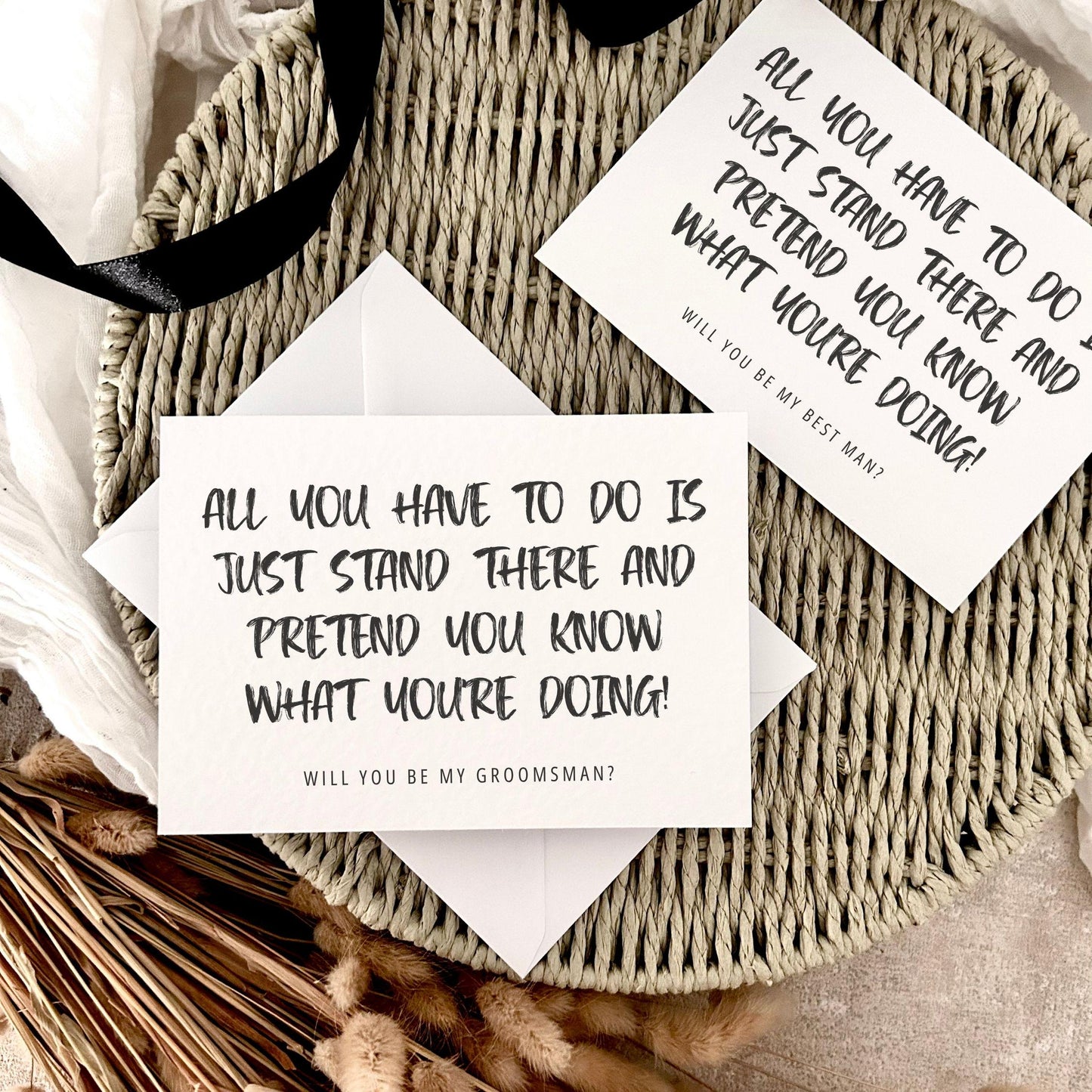 Best Man, Groomsman or Usher Proposal Card - Personalised Wedding Party Gift with Custom Role Options | Stand & Pretend