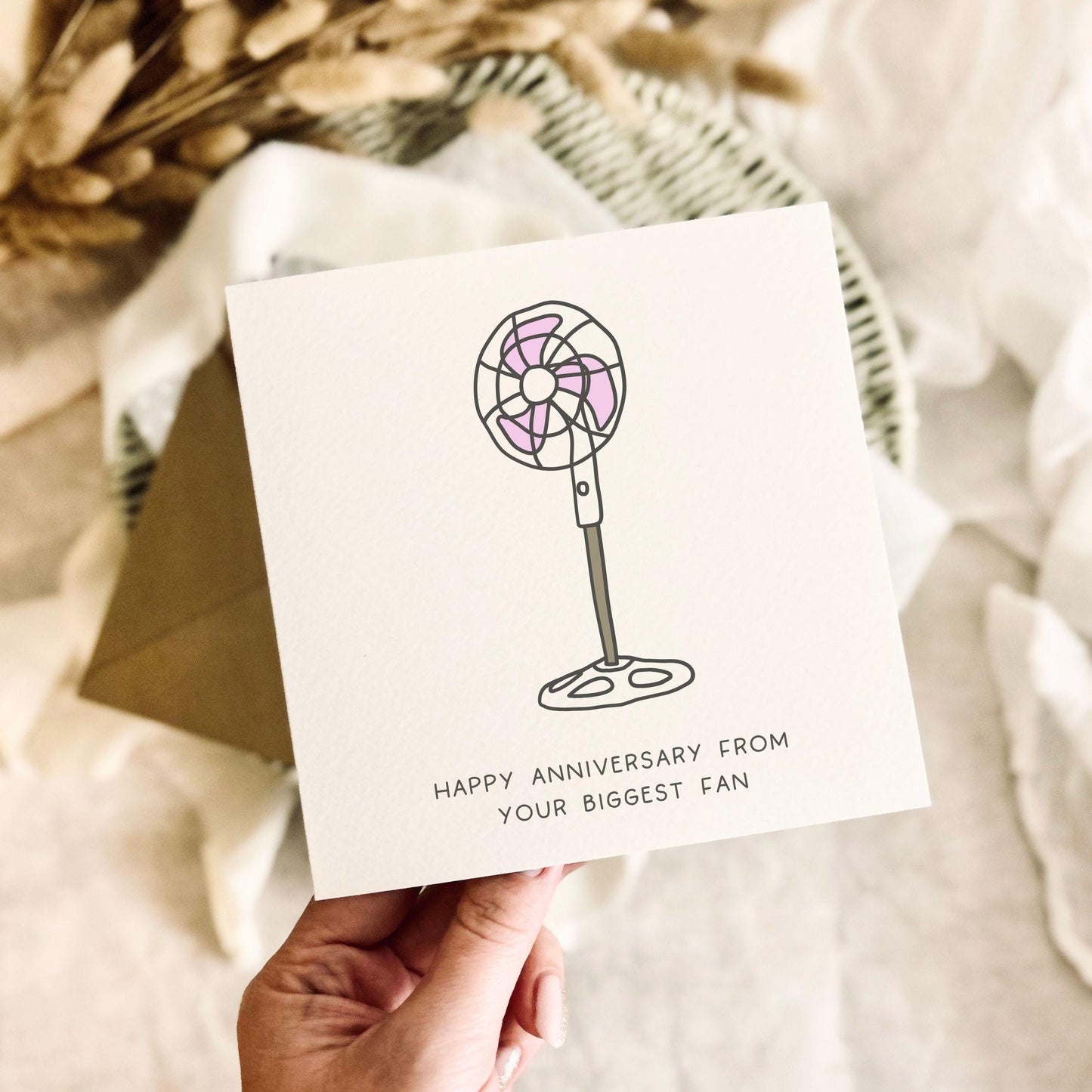 Anniversary Card for Couple - Biggest Fan Pun Greeting Card - Personalisation & Custom Options