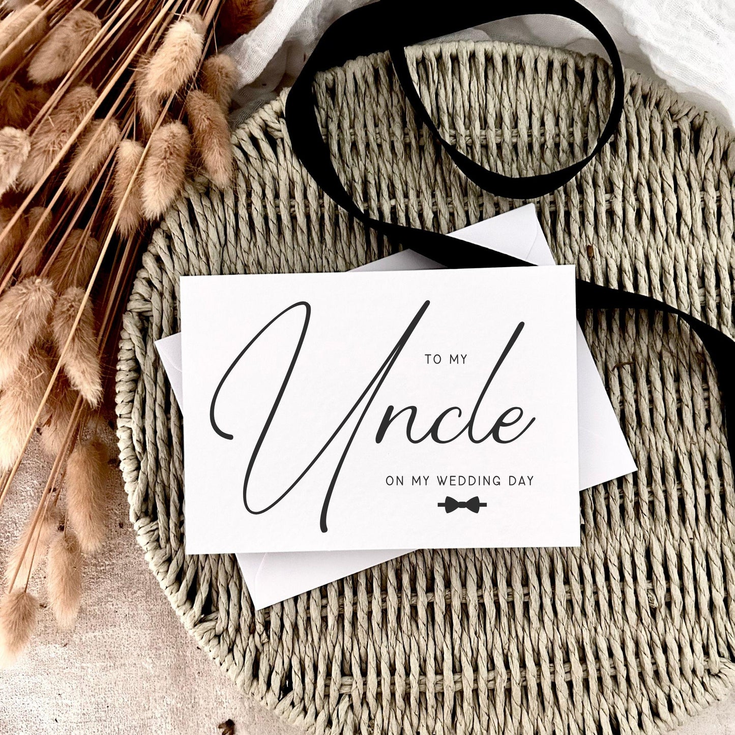 Wedding Day Keepsake for Uncle - Notecard for Bride or Grooms Family - Custom & Personalised Options
