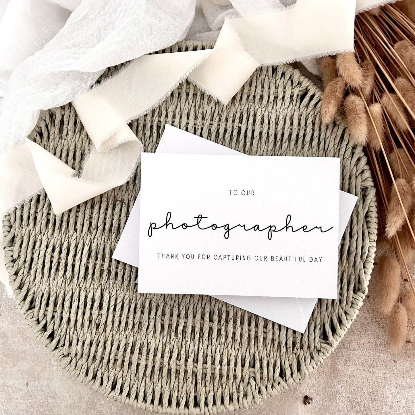 Wedding Photographer - Thank You Postcard for Wedding Supplier - Personalised & Custom Options
