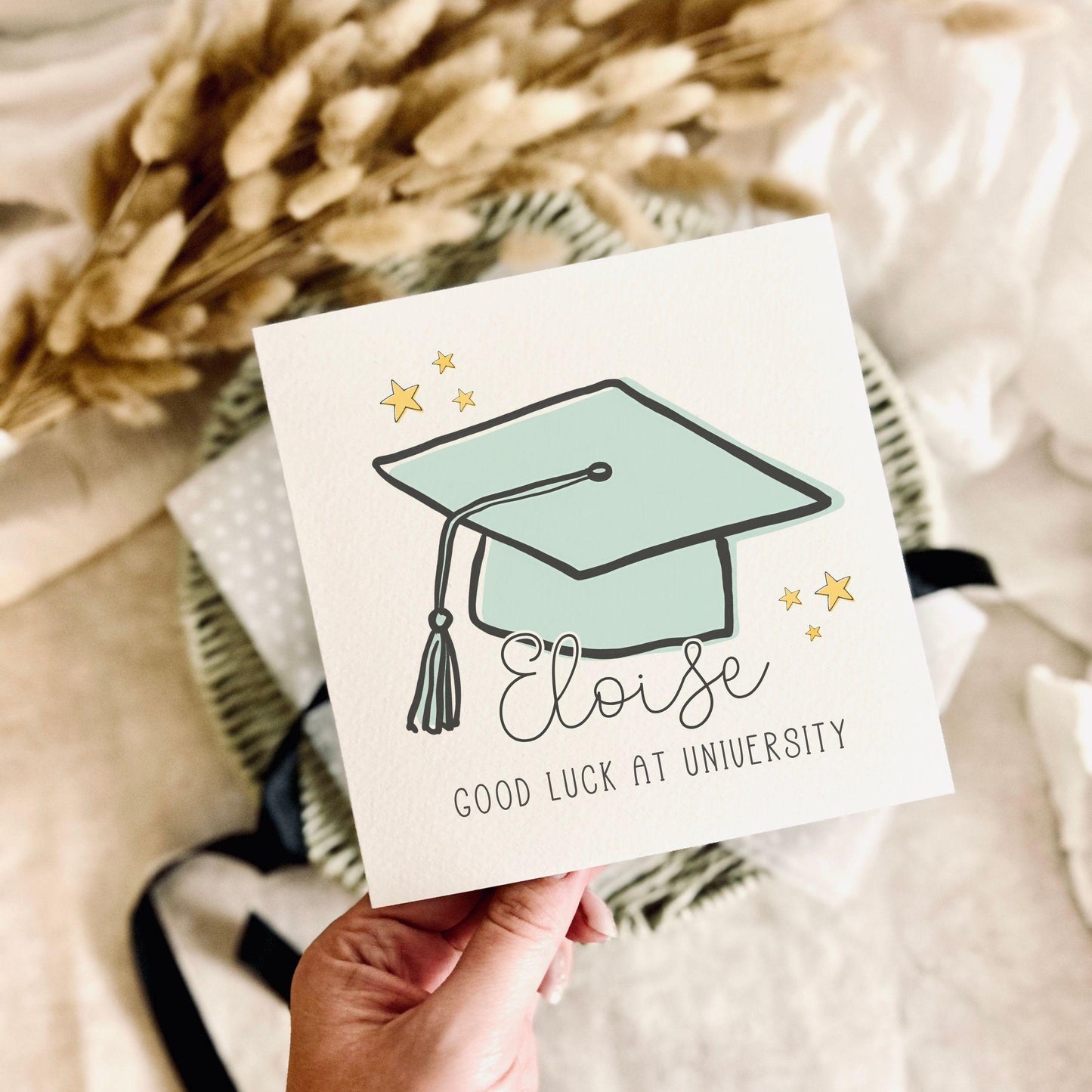 Personalised Good Luck at University Greeting Card - Congratulations Uni Placement Gift - Customised Options