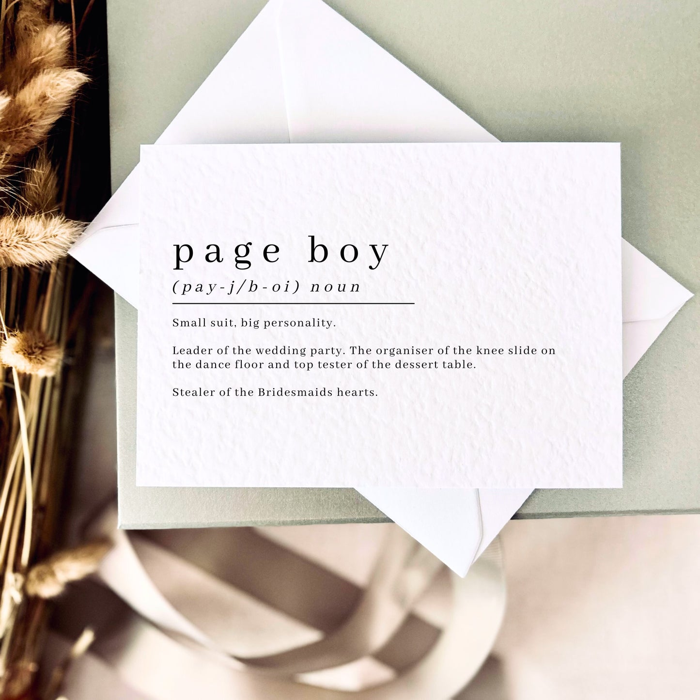 Page Boy Definition | Bridal Party Proposal | A6 Postcard
