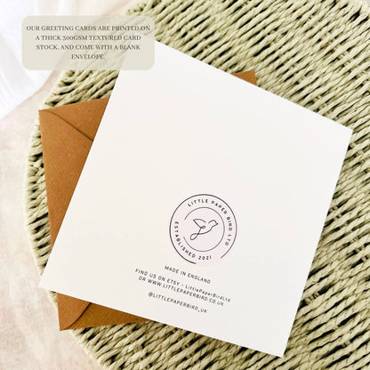 Father's Day Card - Personalised Hand & Name Print Keepsake | Little Paper Bird Ltd