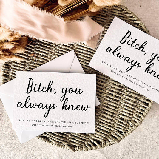 Bitch You Always Knew | Bridal Party Proposal | A6 Postcard #2