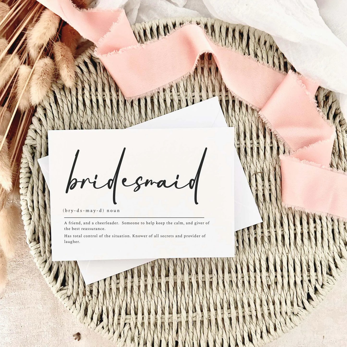 Bridesmaid Proposal Postcard - Definition Script Print