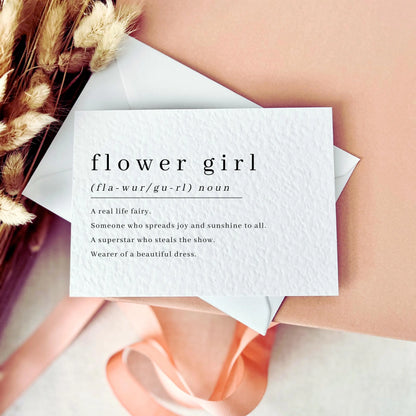 Flower Girl Definition | Bridal Party Proposal | A6 Postcard