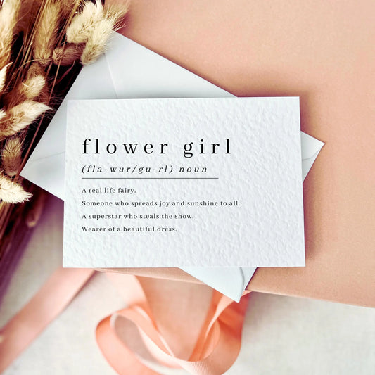 Flower Girl Definition | Bridal Party Proposal | A6 Postcard