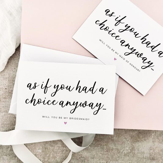 Had a Choice | Bridal Party Proposal | A6 Postcard