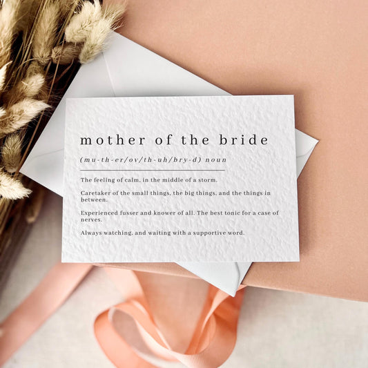 Mother of The Bride | Definition Wedding Postcard