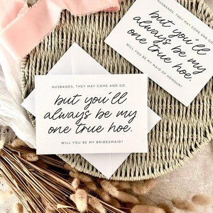 Bridal Party Proposal Postcard -One True Hoe - Bridesmaid/Maid of Honour Or Any Wedding Role