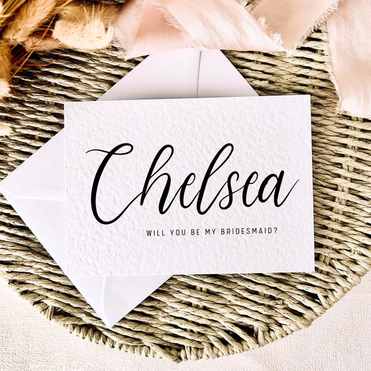 Personalised Script Name | Bridal Party Proposal | A6 Postcard