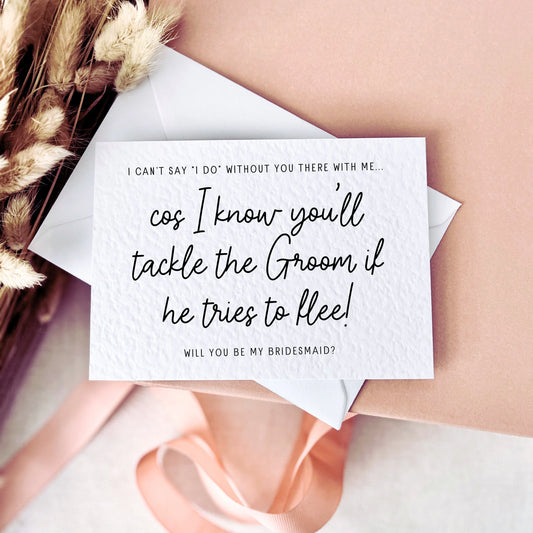 Tackle The Groom | Bridal Party Proposal | A6 Postcard