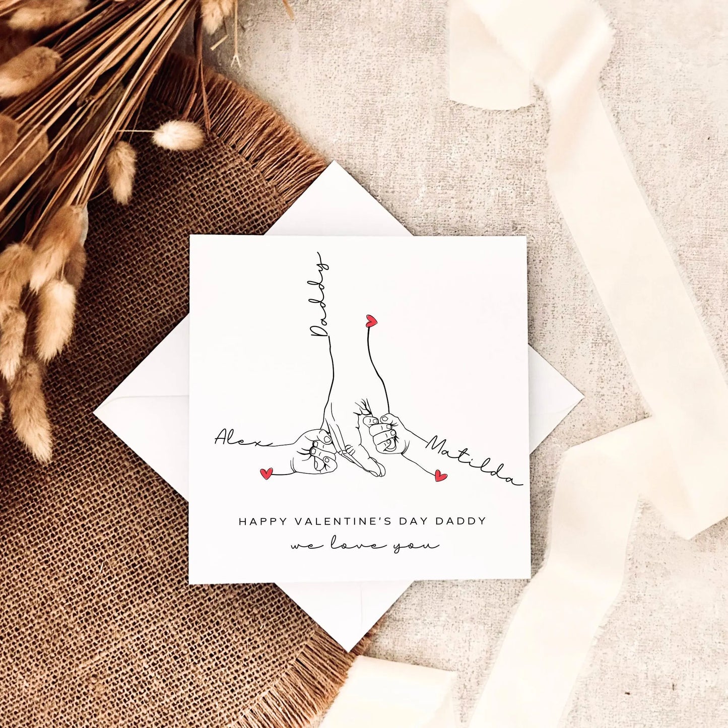 Valentine's Day Card for Dad | Hand & Name Print