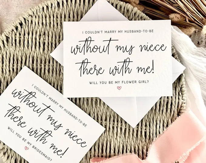 Bridal Party Proposal Postcard - Without My Niece With Me - Any Wedding Party Role